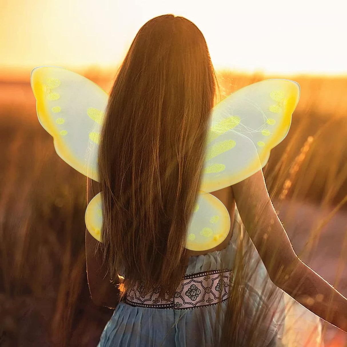Disfraces de Alas de hada de mariposa amarillo talla únnica
