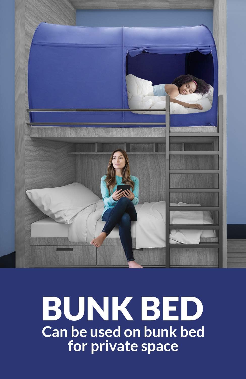 Tienda de campaña con dosel para cama y portátil