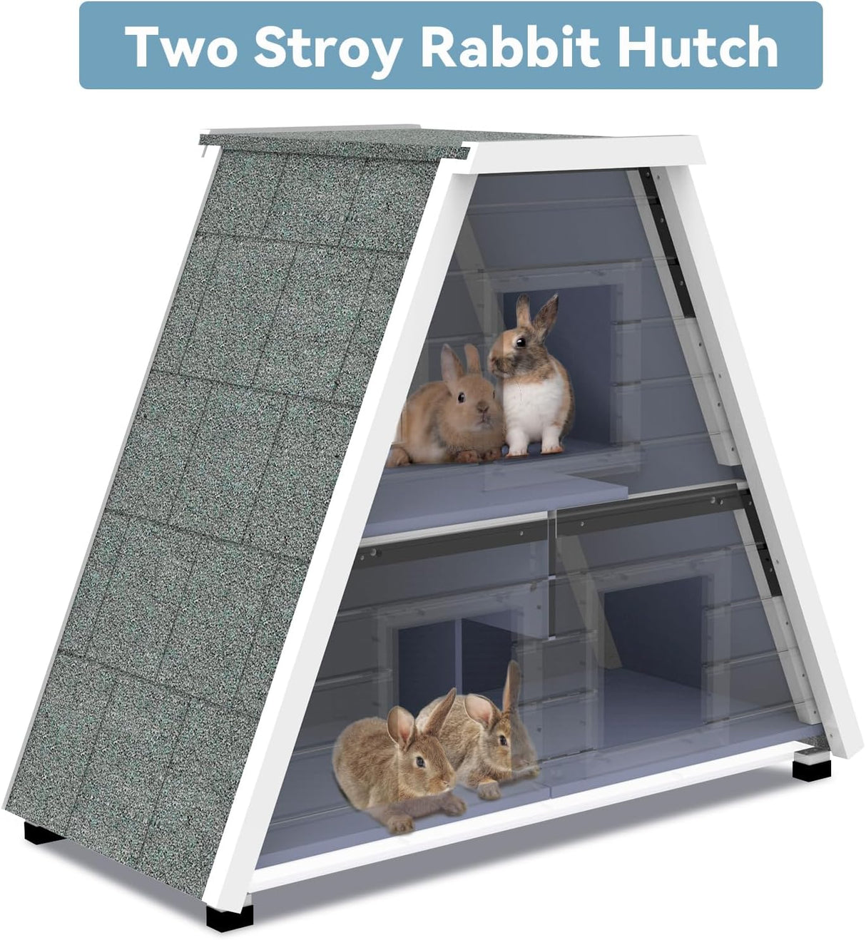 Casa para gatos al aire libre resistente color gris