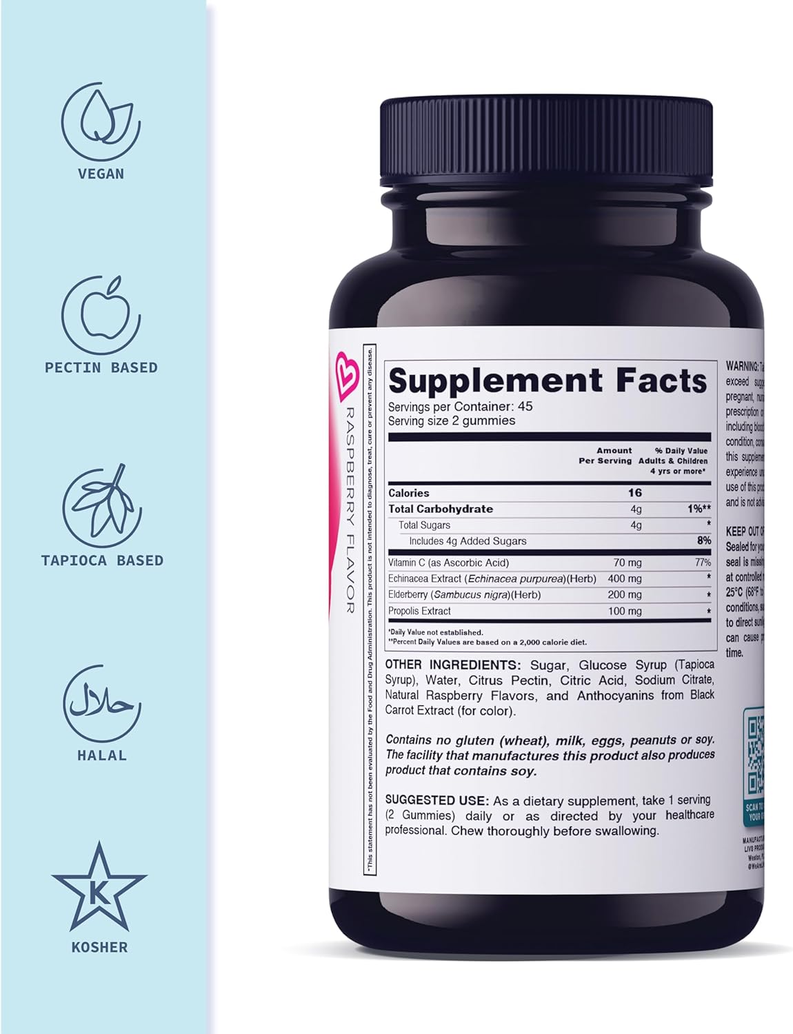 Suplemento Gomitas de saúco para el sistema inmunológico