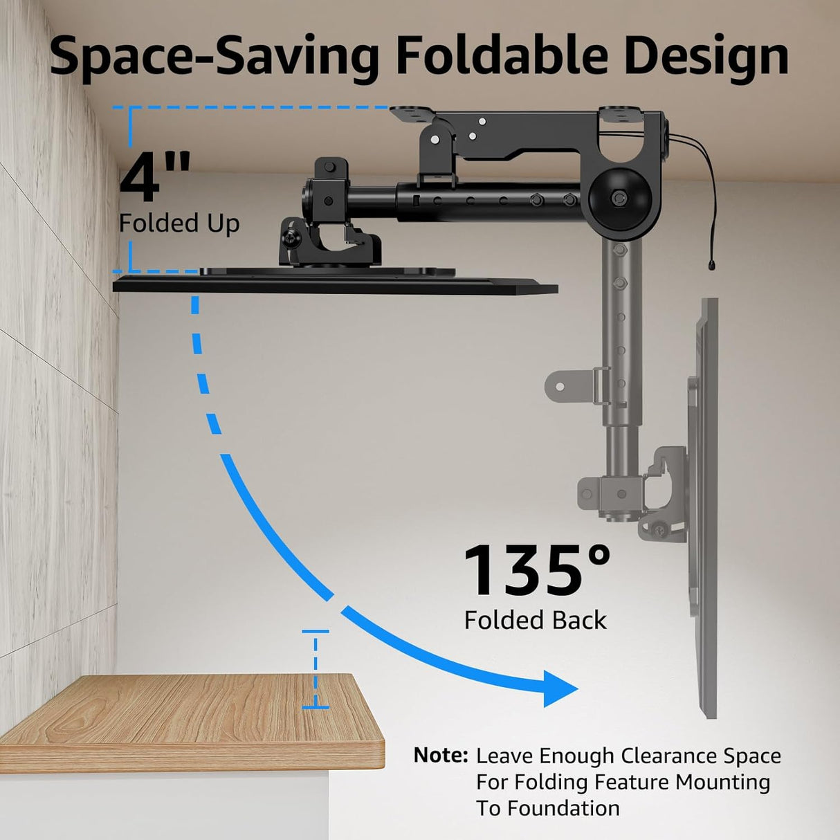 Soporte de TV Plegable MOUNTUP, Ajustable, VESA 75x75, MU0049