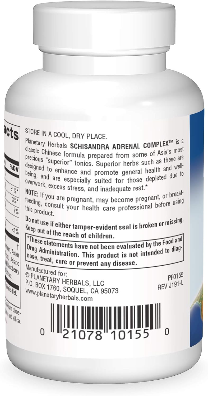 Planetary Herbals Complejo suprarrenal Schisandra 710mg 60u