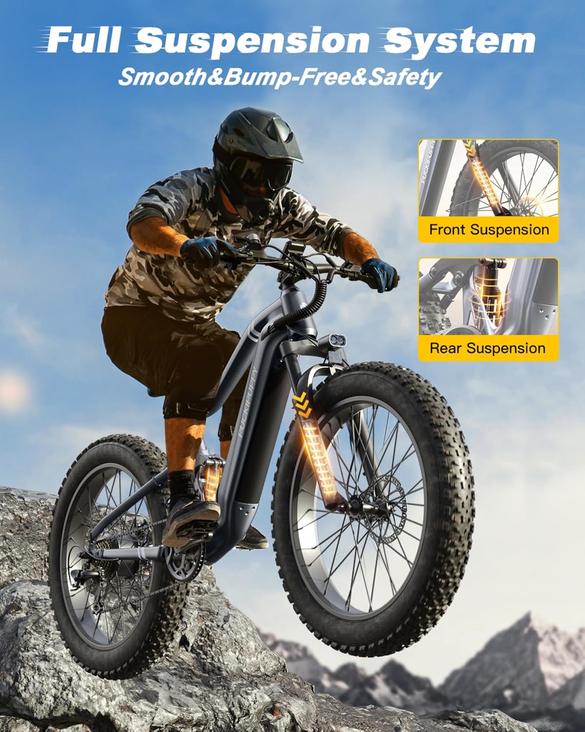 Bicicleta Eléctrica Boxer 960W, 48V, 20AH, Suspensión Completa