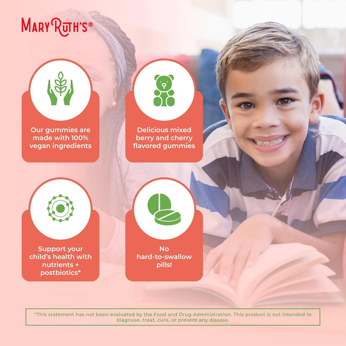 Vitaminas infantiles MaryRuth Organics | Orgánico, Vegano, 60 cápsulas