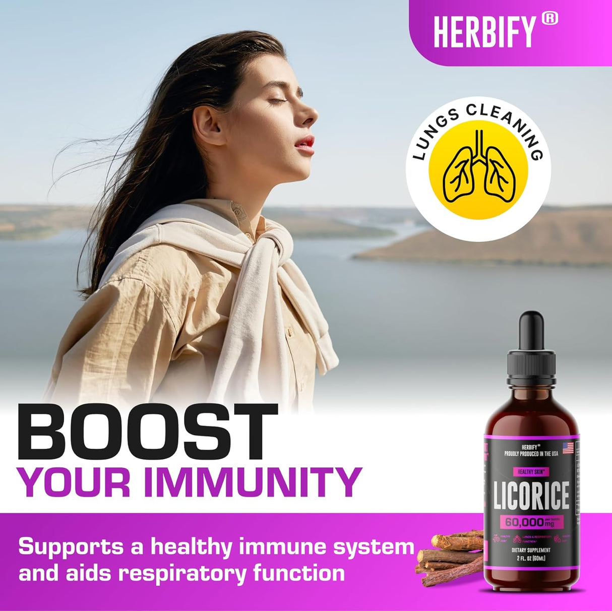 Extracto de Regaliz HERBIFY - Alivio Digestivo y Inmunidad - 2oz