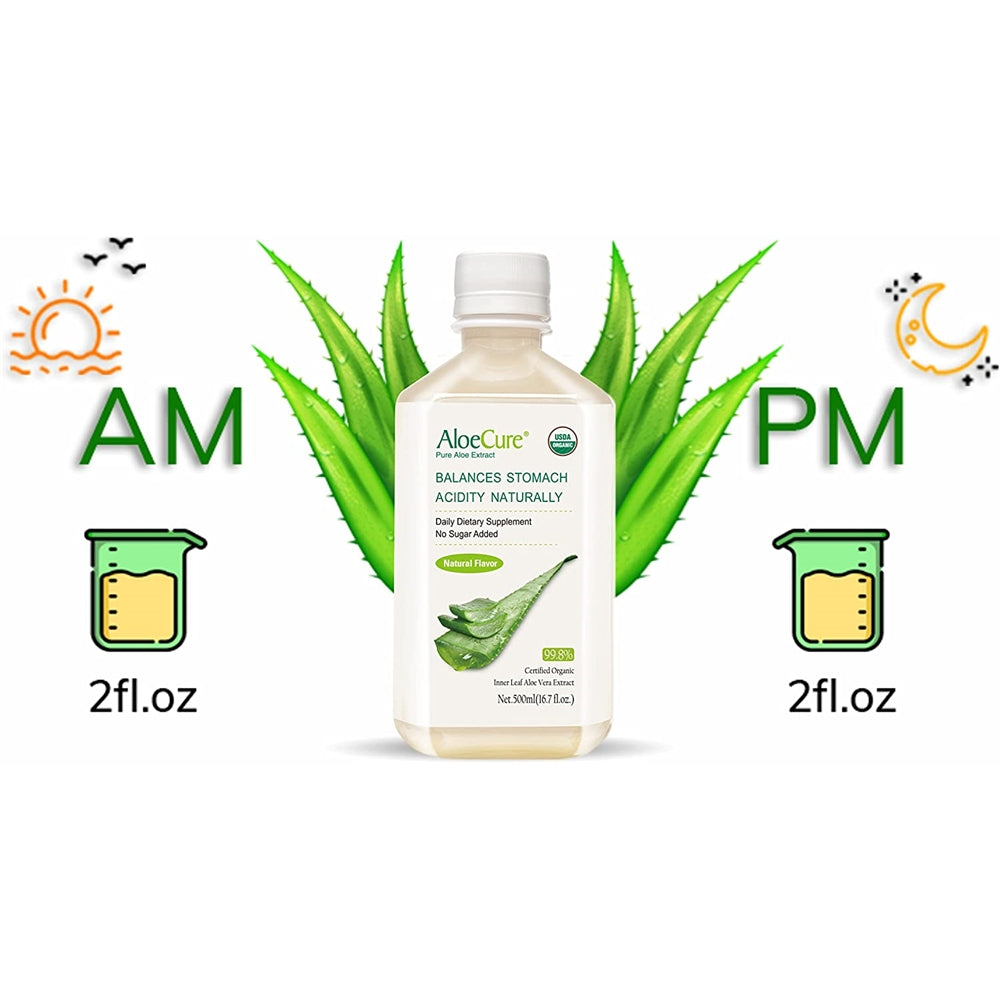 Suplemento Jugo puro de aloe vera certificado USDA 16.9fl