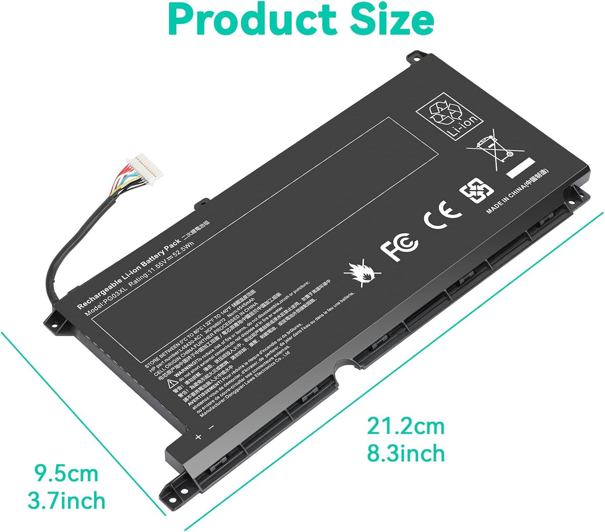 Batería PG03XL 3ICP6/60/72 para HP Pavilion Gaming 15 y 16