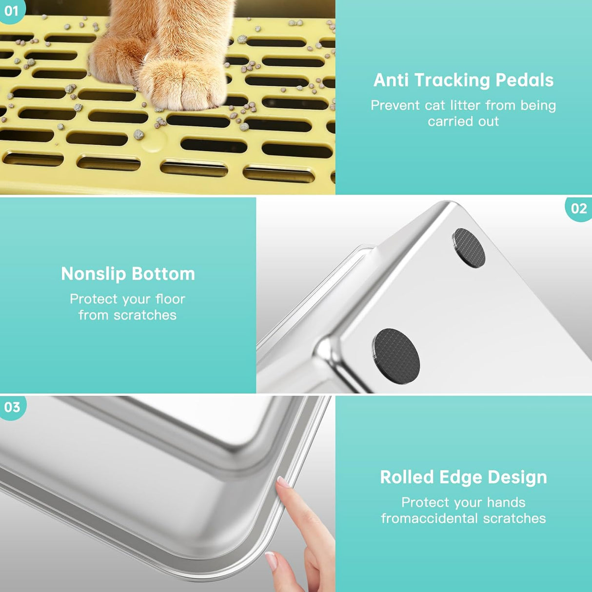 Caja de arena de acero inoxidable con lado alto Panghuhu88