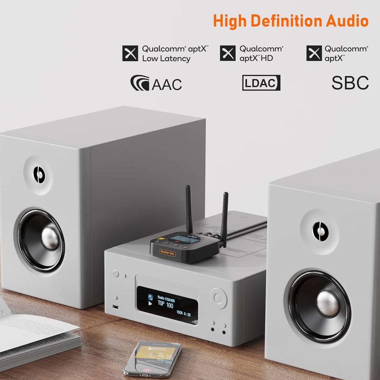 Receptor Bluetooth adaptador de audio inalámbrico Bluetooth