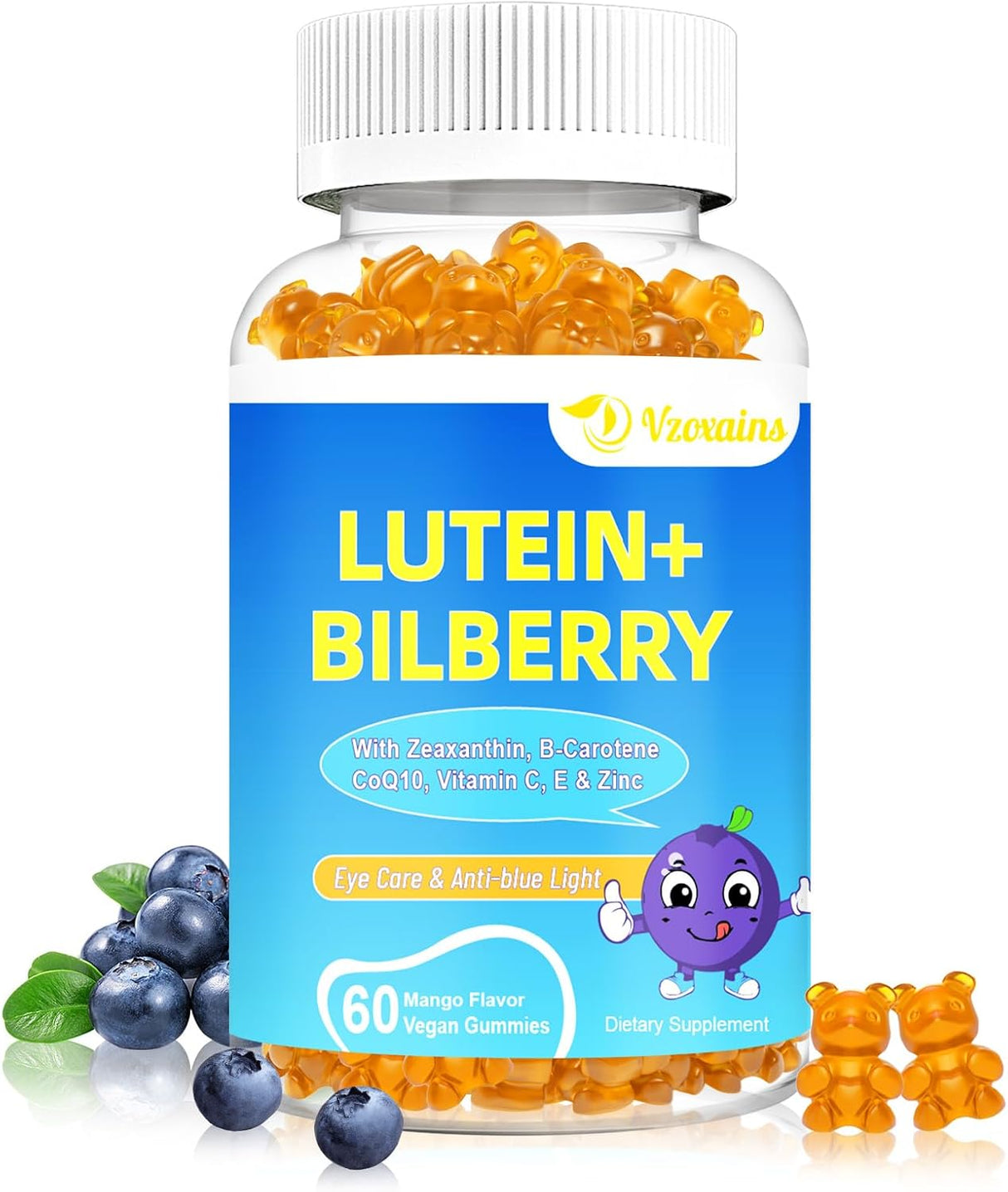 Suplementos Gomitas de luteína y zeaxantina de 20 mg