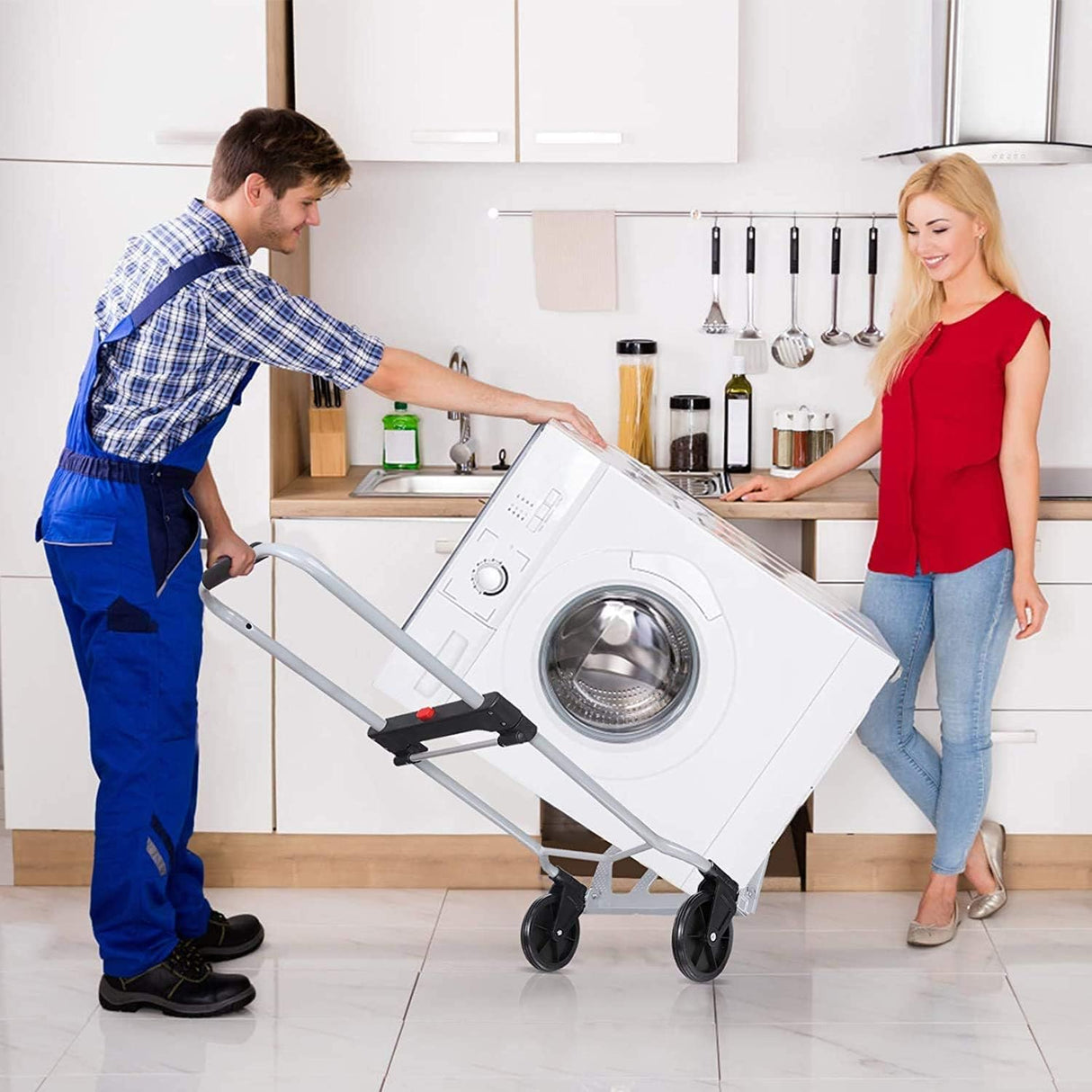 Carretilla Plegable de Aluminio, 220lbs, Ideal para Cargar.