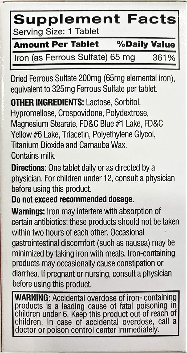 Suplementos Feosol de hierro sulfato ferroso 325 mg