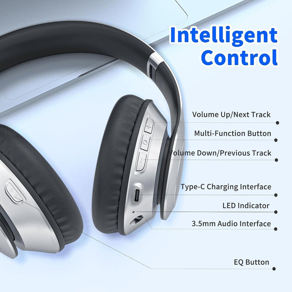 Auriculares Bluetooth Uliptz, 65H, 6 Modos EQ, Plegables