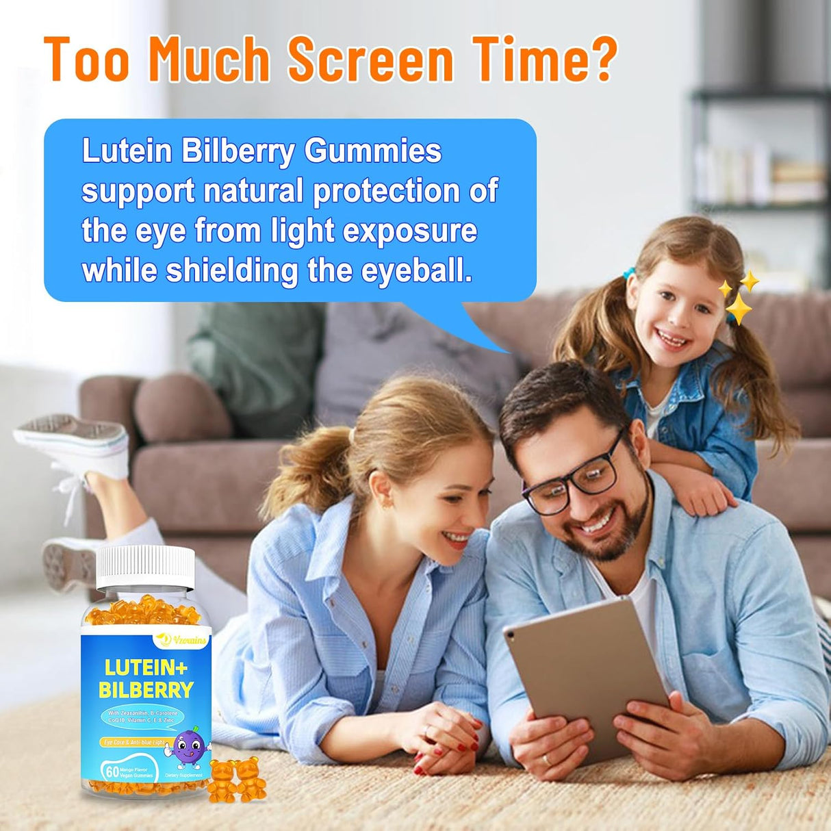 Suplementos Gomitas de luteína y zeaxantina de 20 mg