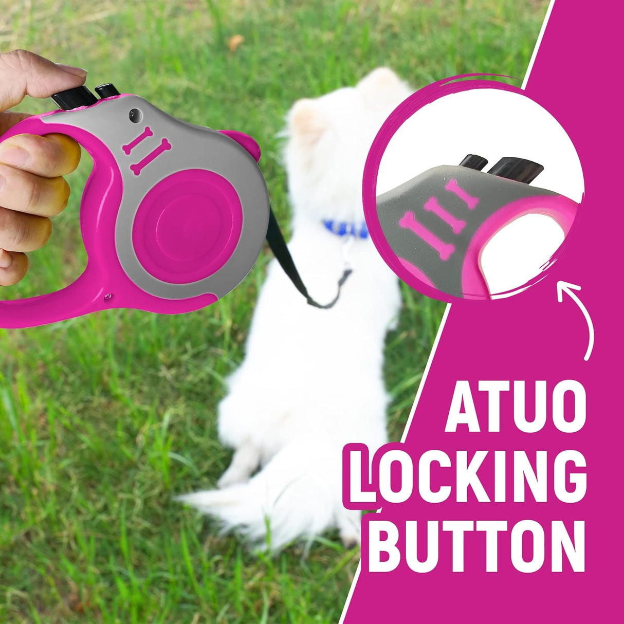 Correa Retráctil Automática para Perros 10/16 FT Mango