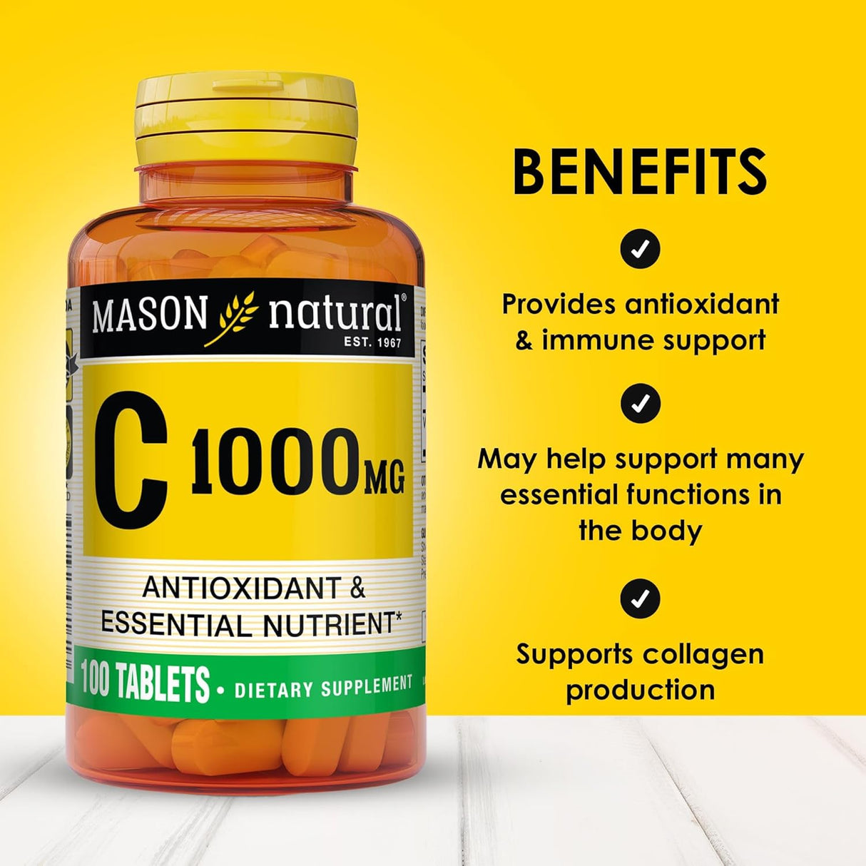 MASON NATURAL Vitamina C 1000mg 3x300 Días Soporte Inmune