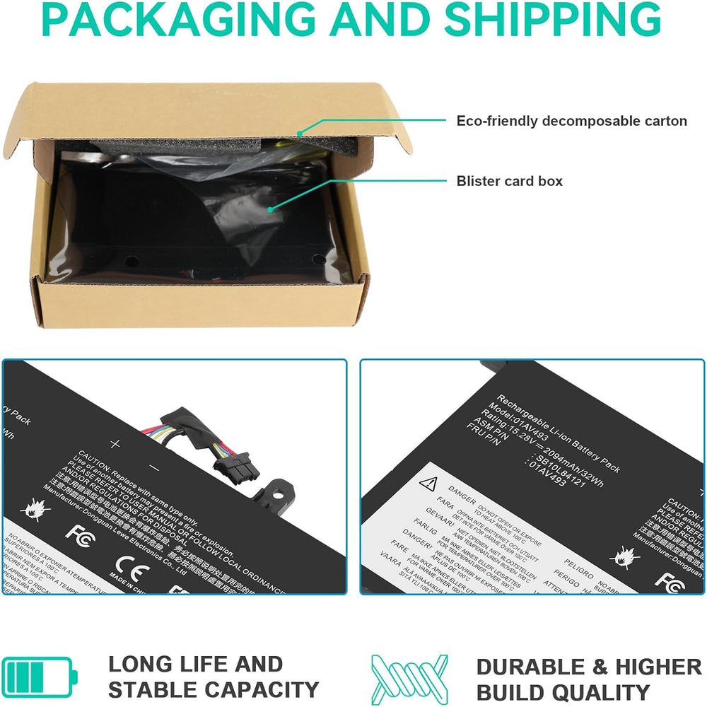 Reemplazo de batería para Lenovo ThinkPad T570 T580 P51S P52S