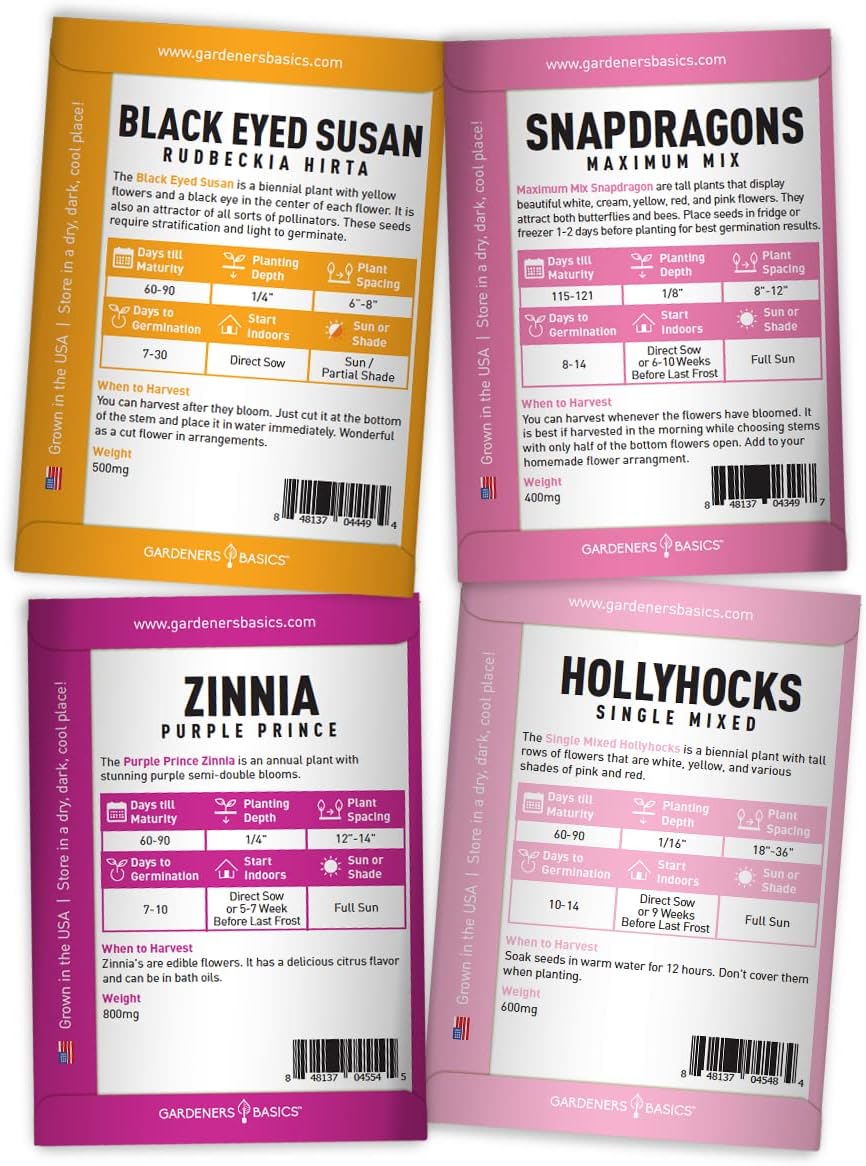 Semillas de Mariposa para Jardín, Gardeners Basics, 8 Variedades