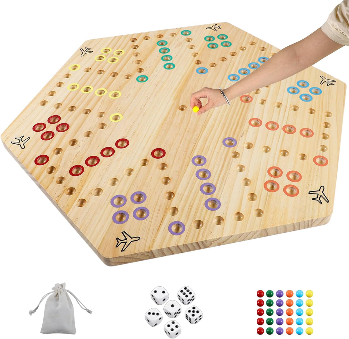 Juego de Mesa Aggravation Wahoo, 4-6 Jugadores, 30 Canicas