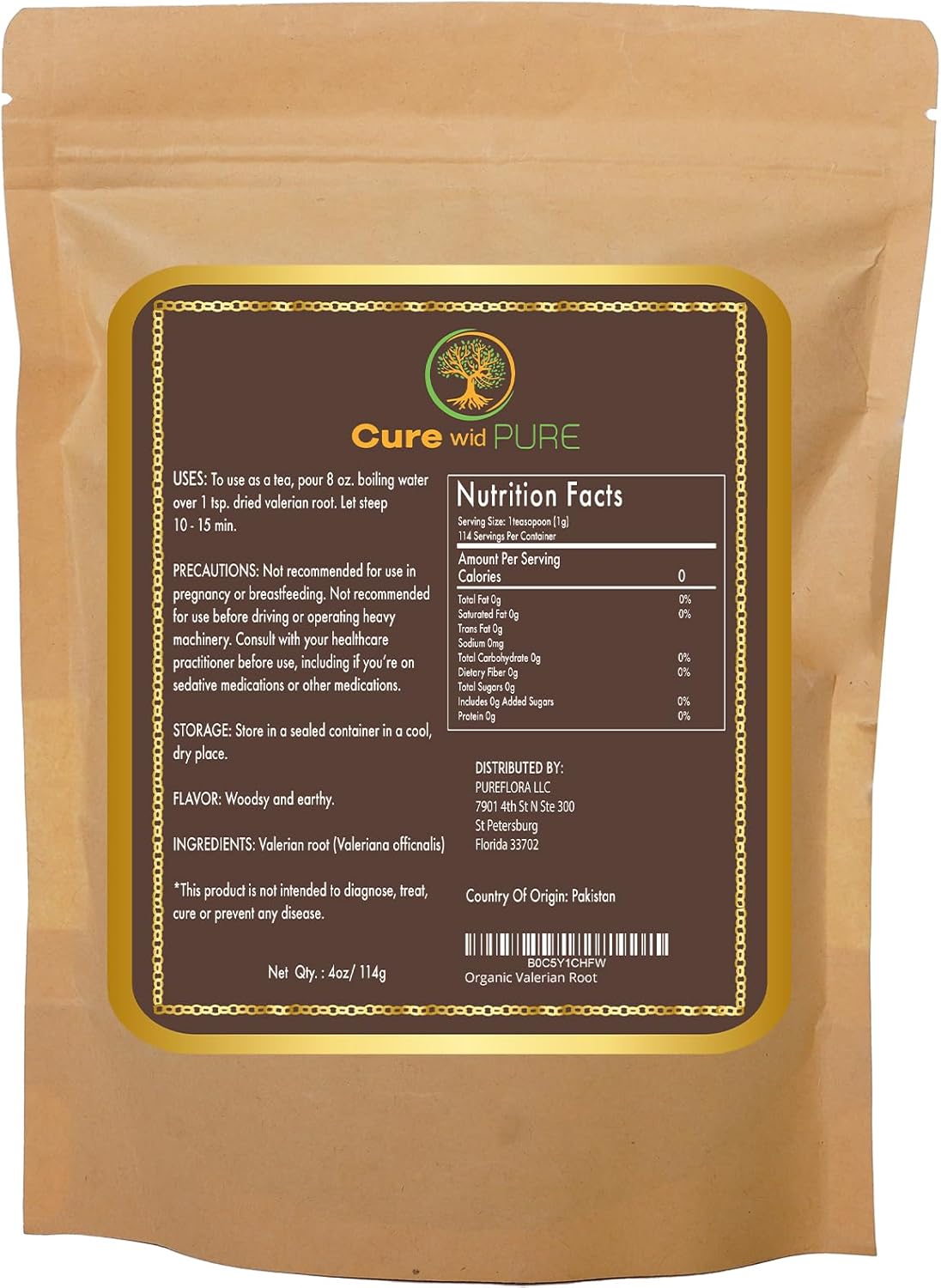 Suplemento Té orgánico de raíz de valeriana sueño relajante