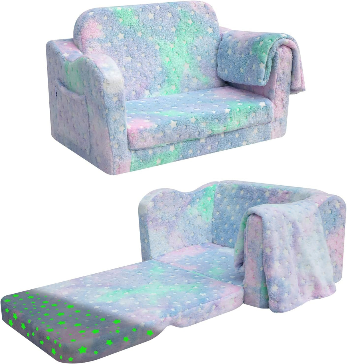 Silla de felpa suave que brilla en la oscuridad para bebés