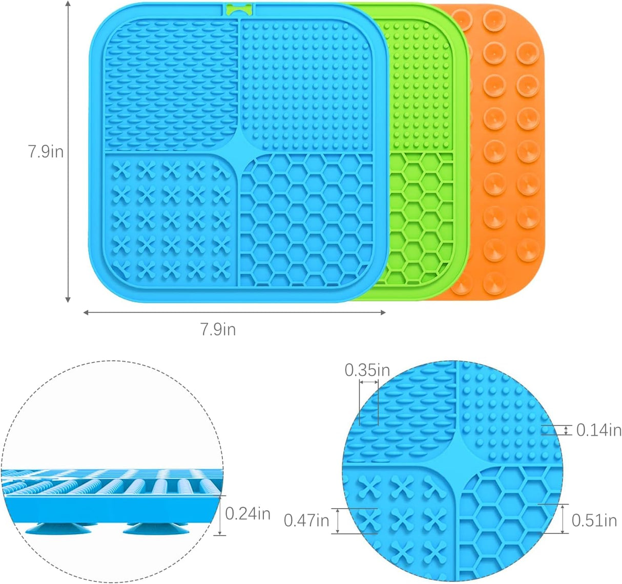 3 alfombrillas grandes almohadilla para lamer tipo comedero
