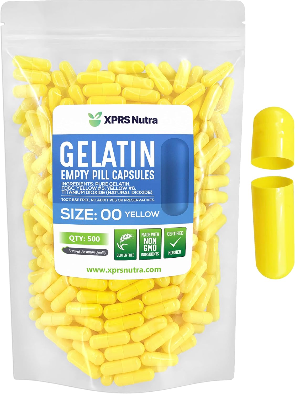 Cápsulas Vacías Tamaño 00 XPRS Nutra - 500 Gelatinas