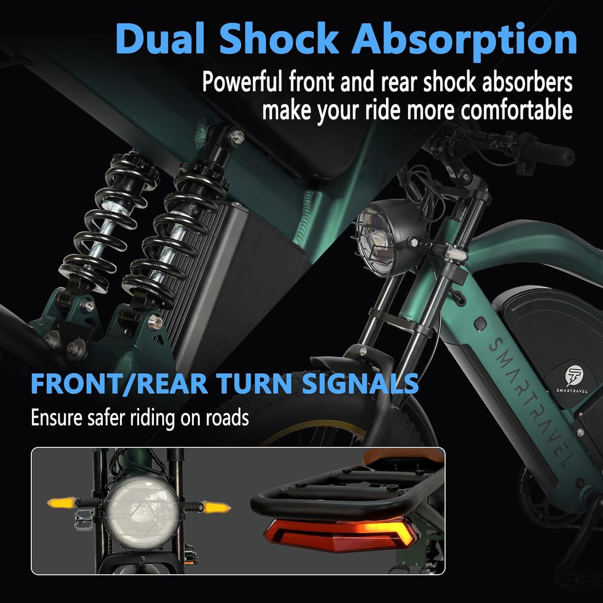 Bicicleta Eléctrica para Adultos, 1200W, 60 millas, 20 Fat Tire