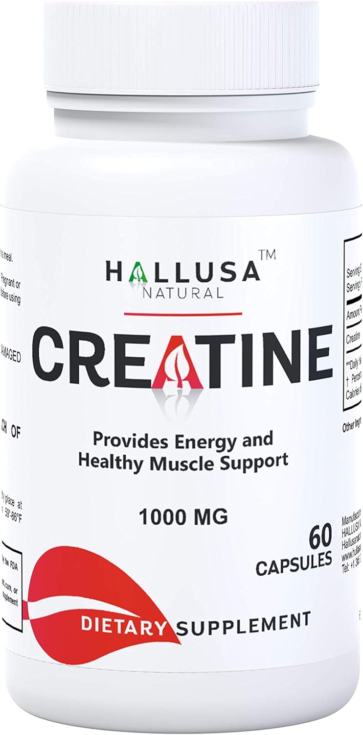 Creatina Monohidratada 1000 mg - Suplemento 60 Cápsulas