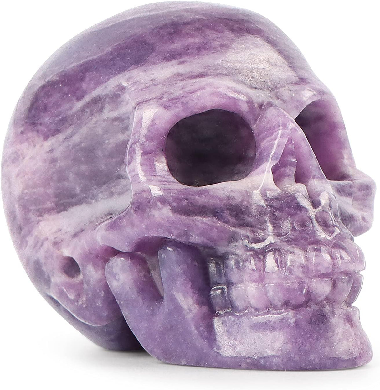 Calavera de Cristal Esqueleto de Lepidolita para Decoración