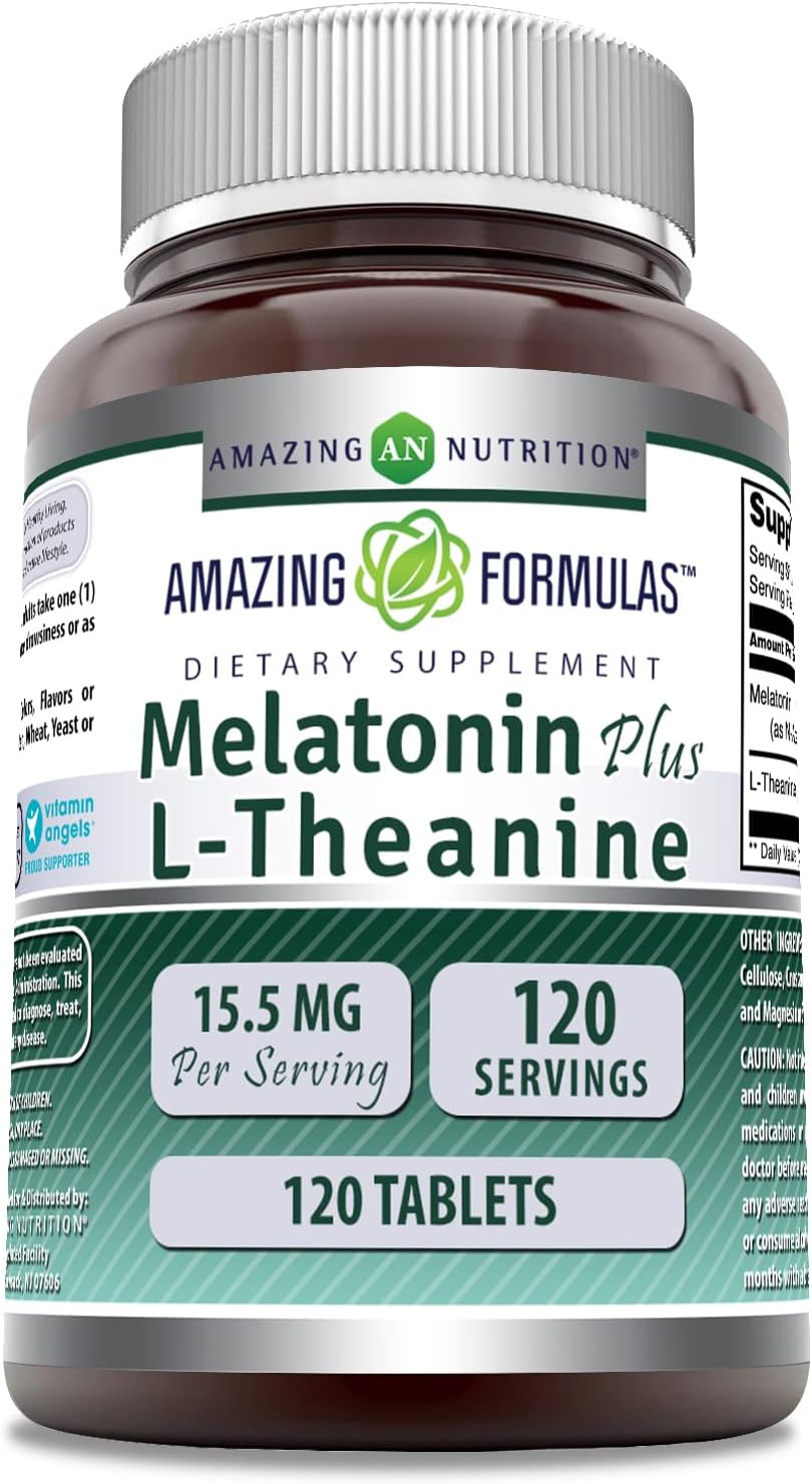 Suplemento de melatonina Plus L-teanina de 10 mg