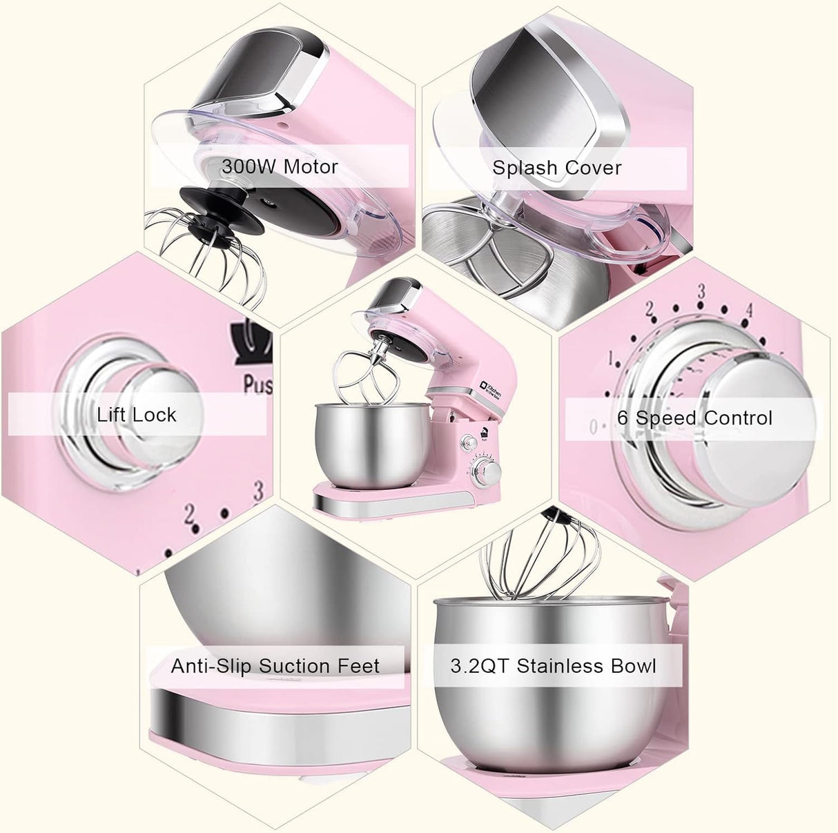 Batidora de pie Kitchen in the Box, 3.2Qt, 6 velocidades, modelo.