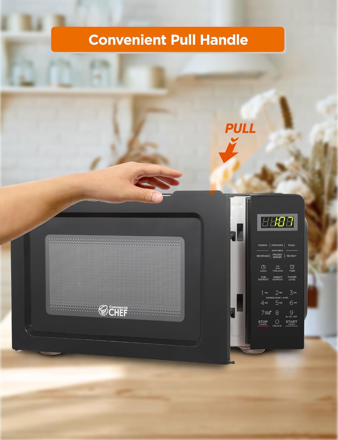Microondas Comercial Chef 0.7 pies cúbicos, 700W, 10 niveles