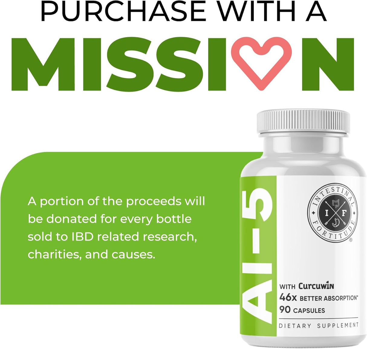 Suplemento Digestivo Intestinal Fortitude AI-5, Sin GMO, Sin Lácteos