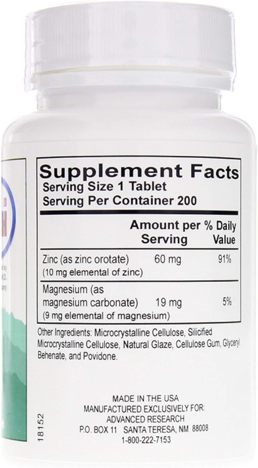 Zinc Orotate 60 mg 200 Tabs Pack de 2