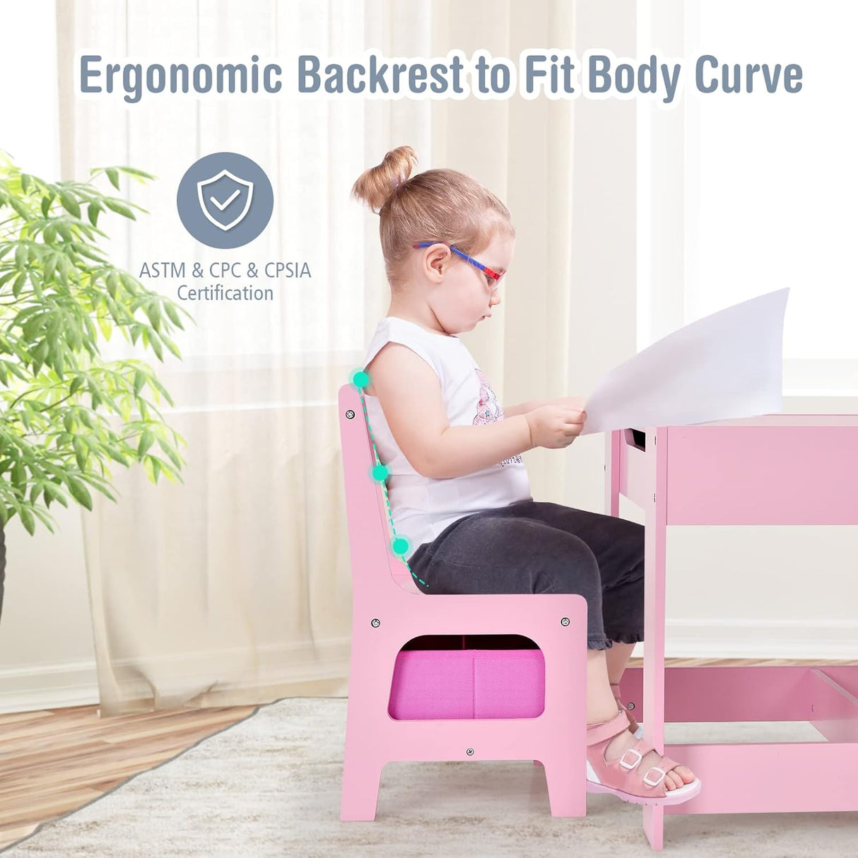 Juego de mesa y silla para niños de madera 3 en 1 para niños