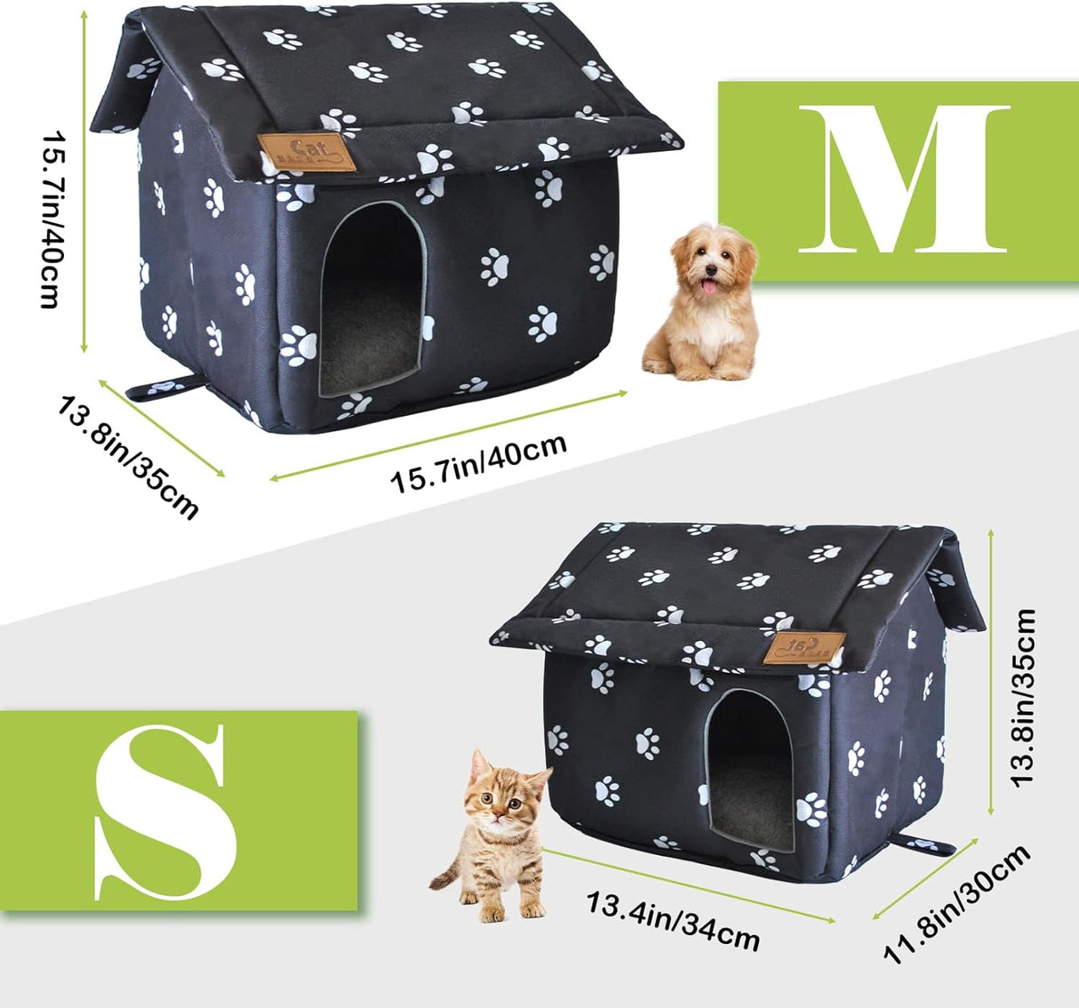 Casa para Gatos Exteriores, Aislada, Plegable, para Animales