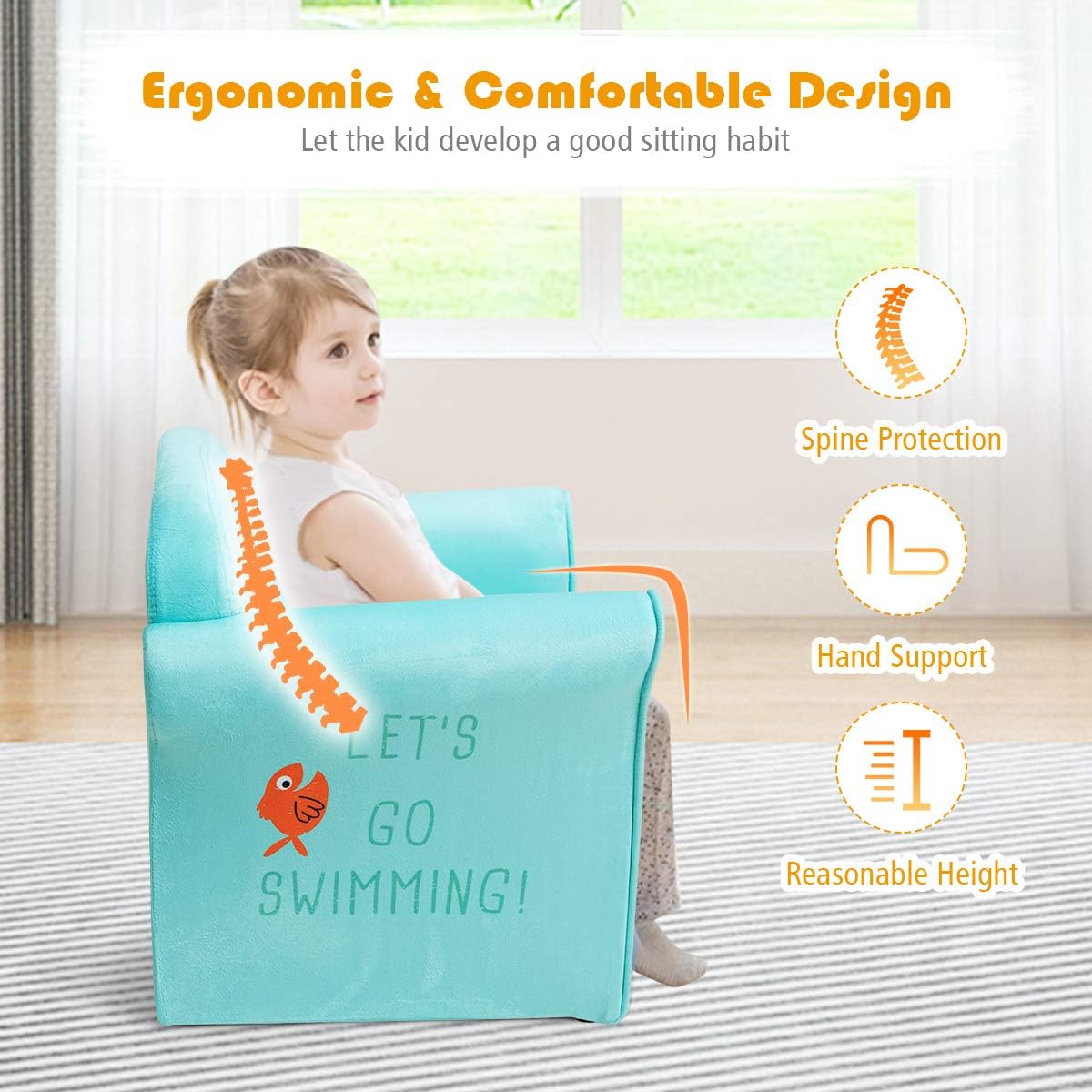 Silla reposabrazos para niños pequeños, diseño de cocodrilo