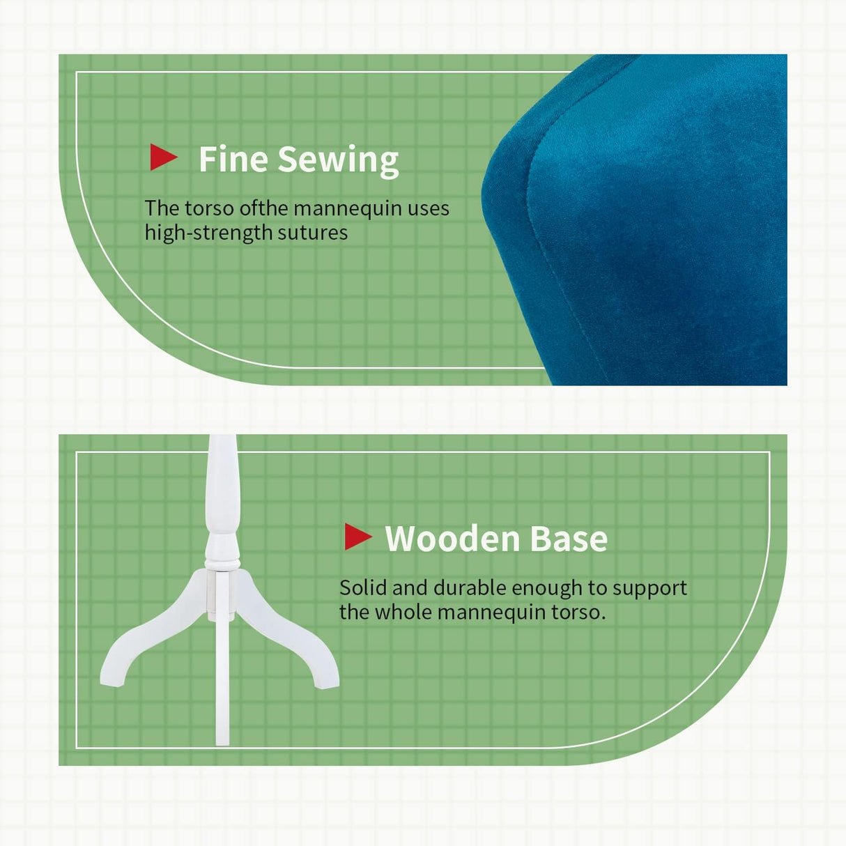 Maniquí Torso Femenino Ajustable con Tripié de Madera 49-63”