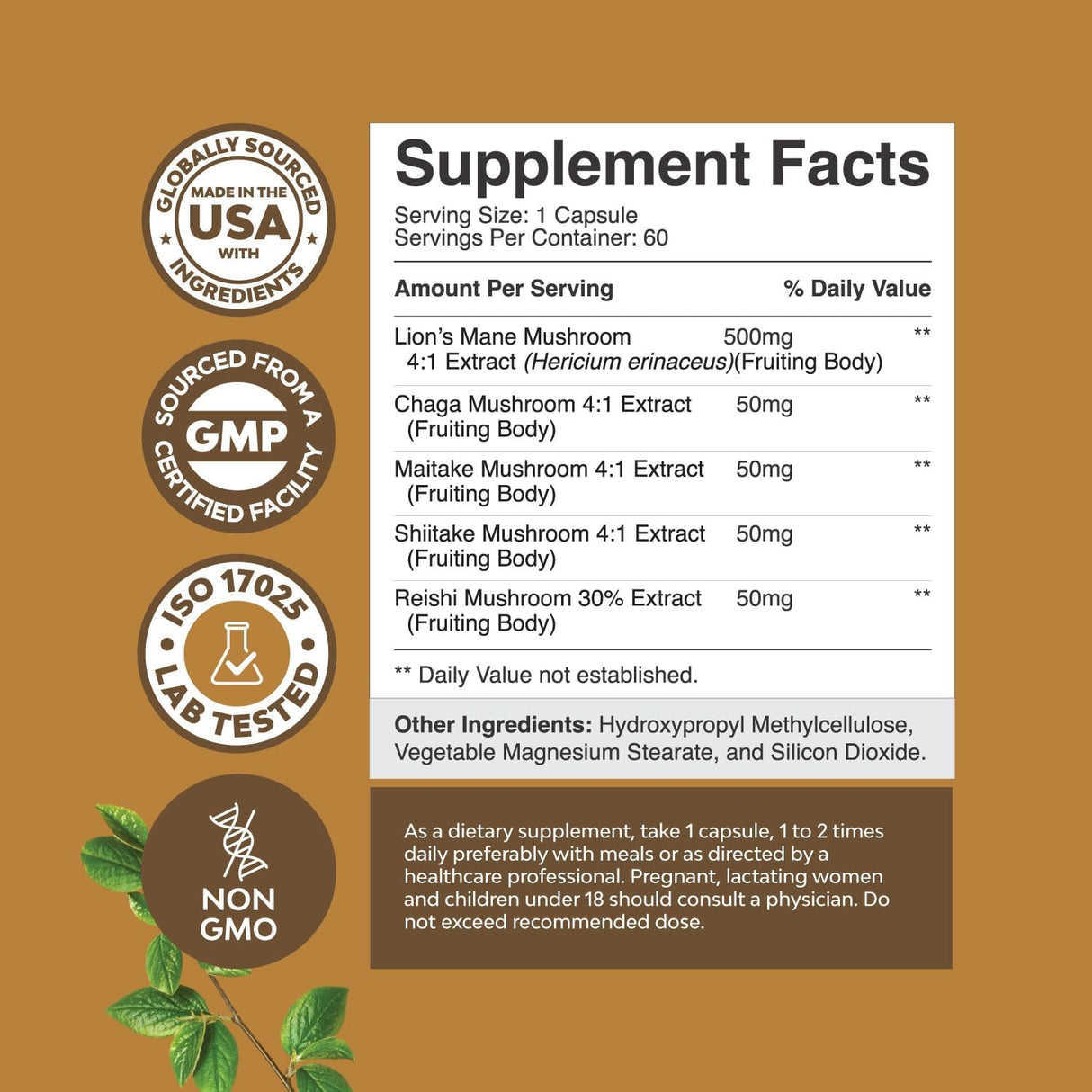 Cápsulas de Hongos Melena de León Extracto Nootrópico