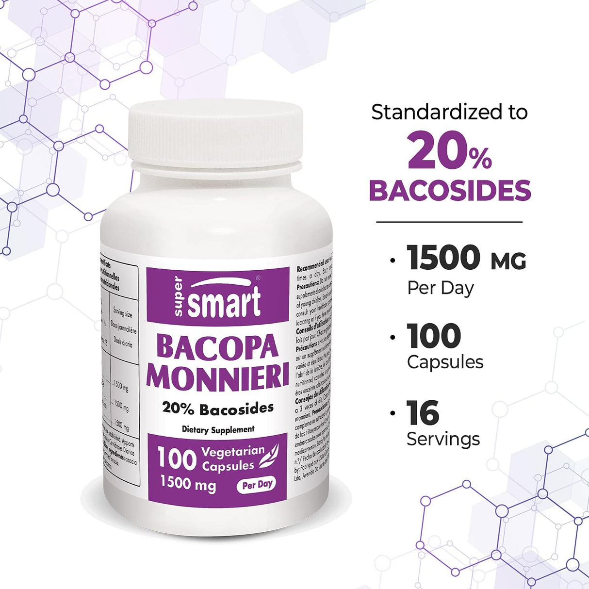 Suplemento nootrópico Monnieri 1500 mg refuerzo cerebral