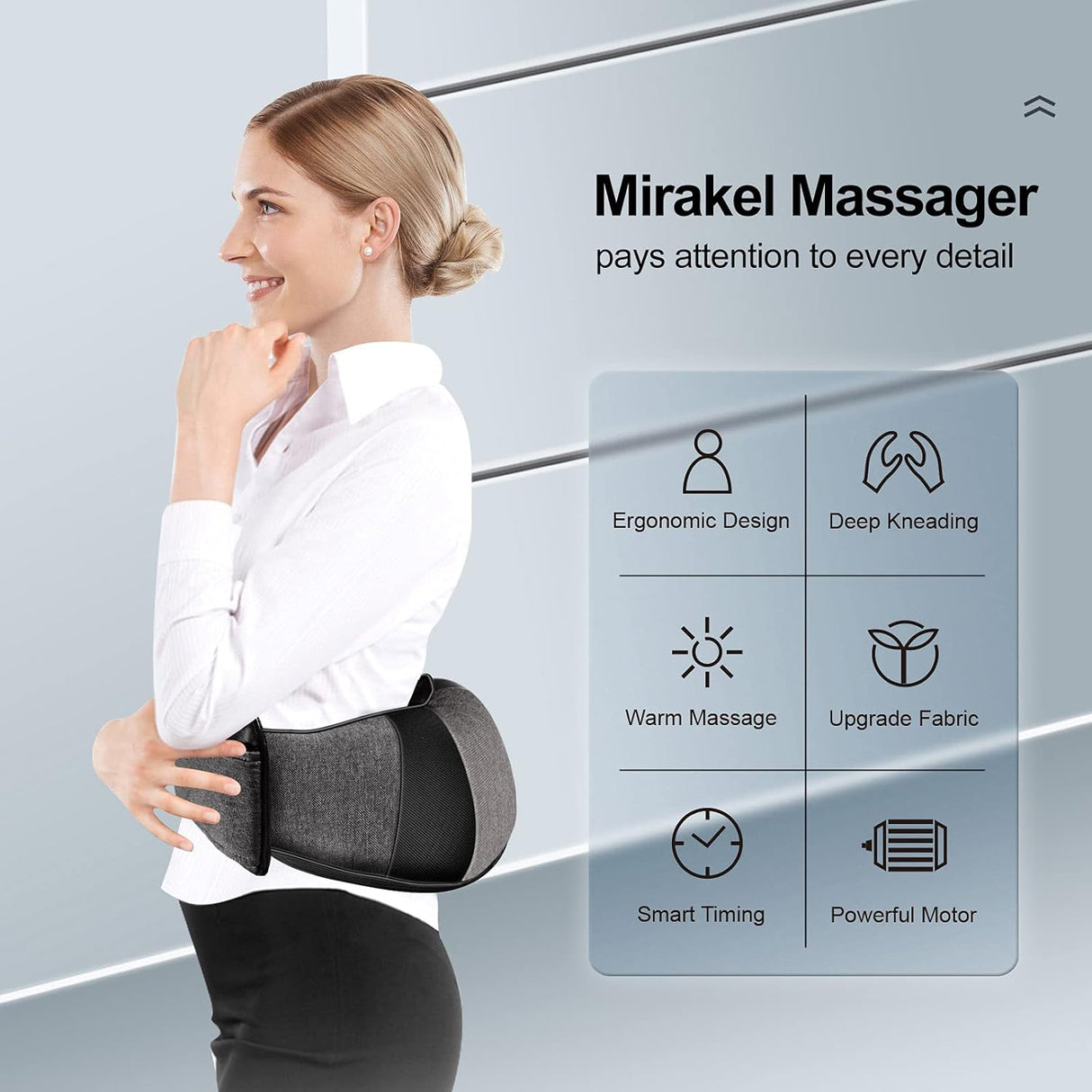 Masajeador de Espalda y Cuello con Calor, Alivio de Dolor