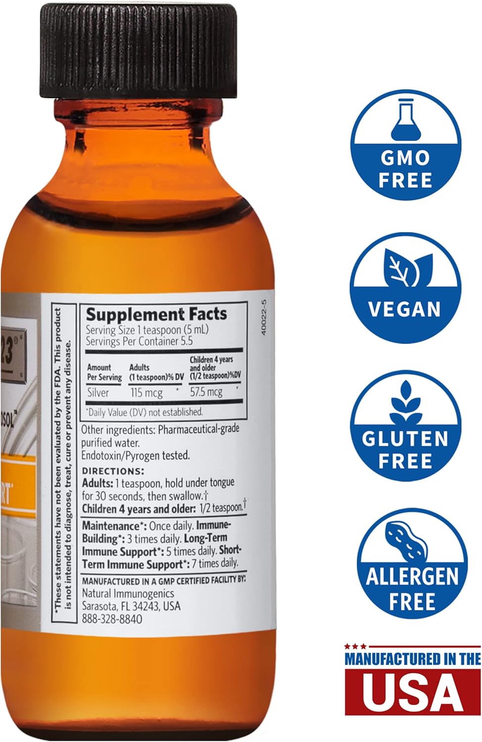 Argentyn 23 Hidrosol de Plata para Inmunidad, 23ppm, 1oz