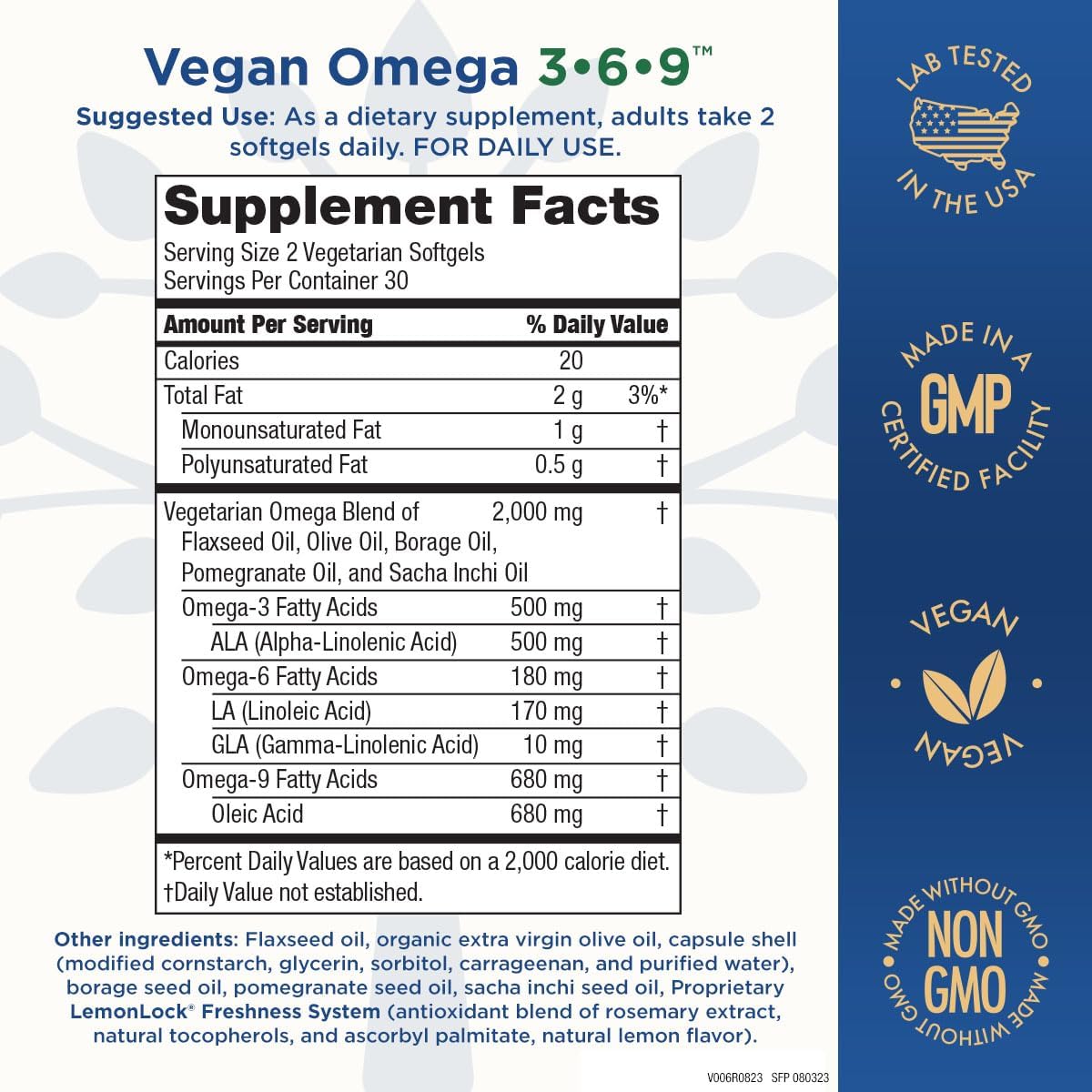 Omega 3-6-9 Vegano Purity Products - Ácidos Grasos Esenciales (60)