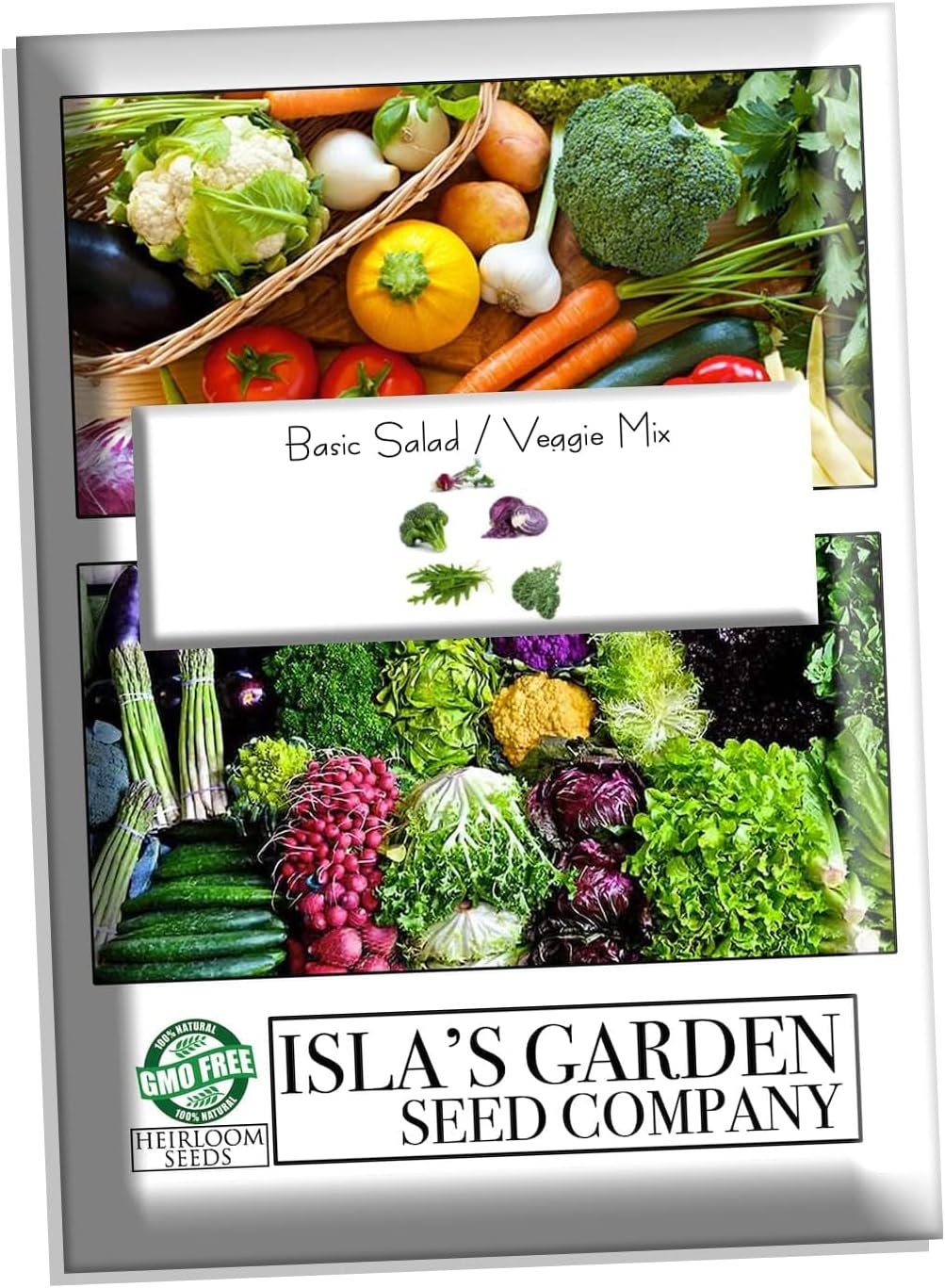 Mezcla de Semillas de Ensalada, Isla's Garden, 500+ Semillas