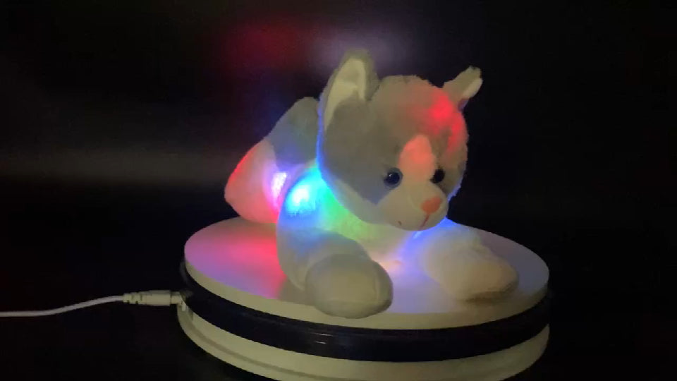 Peluche de gatito con luz LED para niños y niñas 15 pulgadas