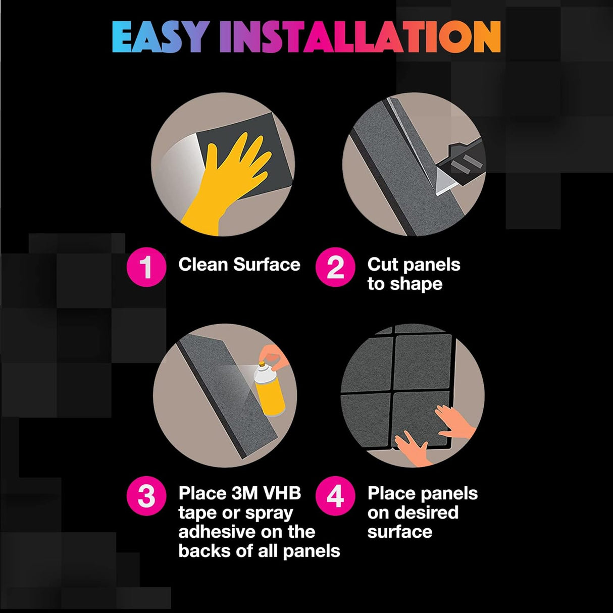 Paneles Acústicos Sonic Acoustics 12 Pzs 14x12x0.4 Beveled