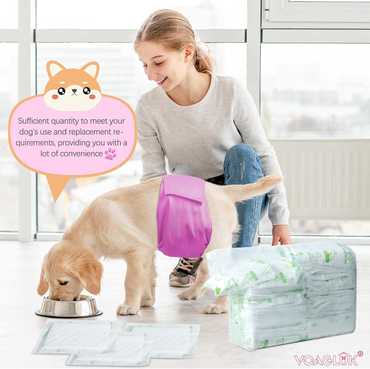 Pañales para perros machos y hembras, 100 unidades, (largo)