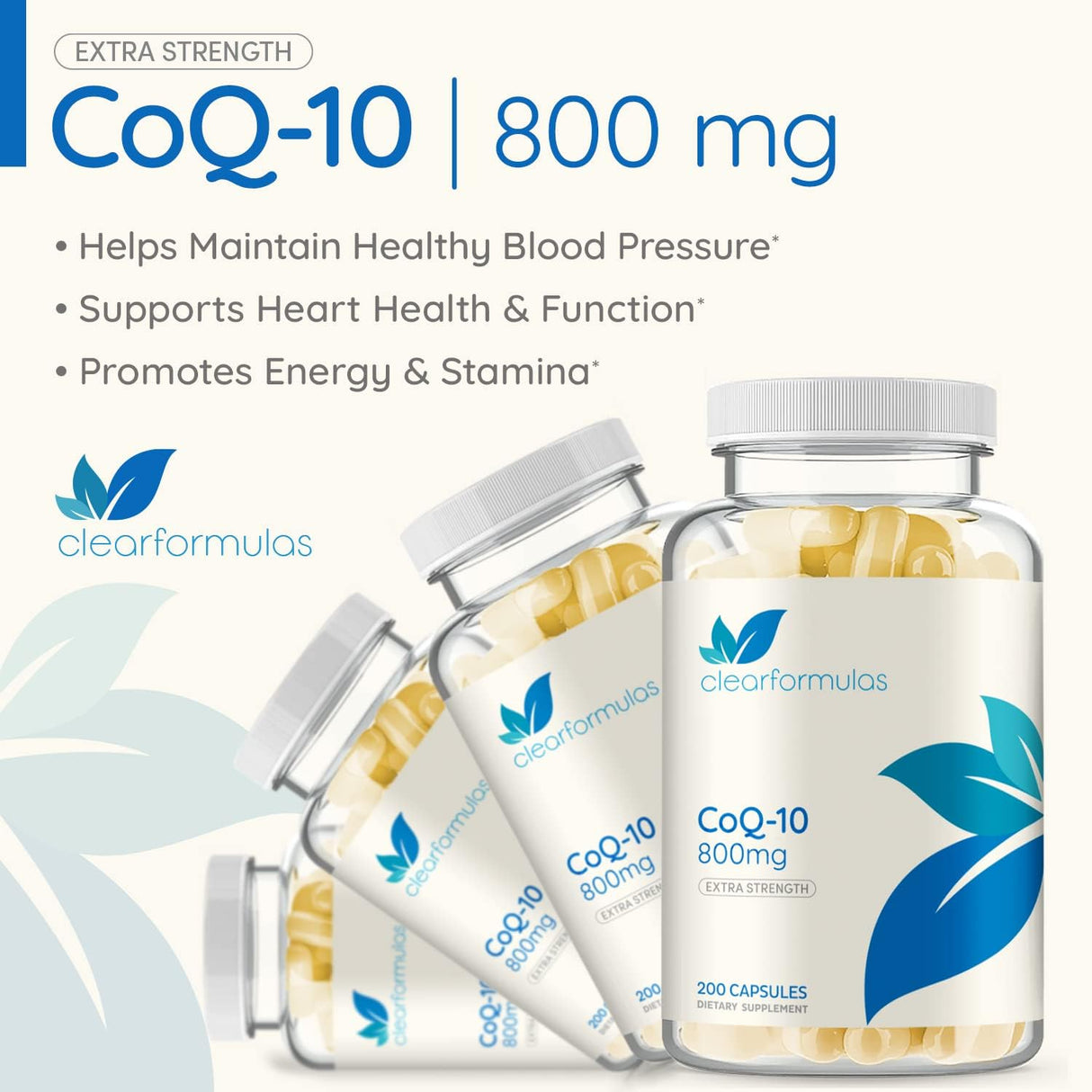 CoQ10 Puro 800mg Extra Fuerte 200 Cápsulas Vegetales Rápidas