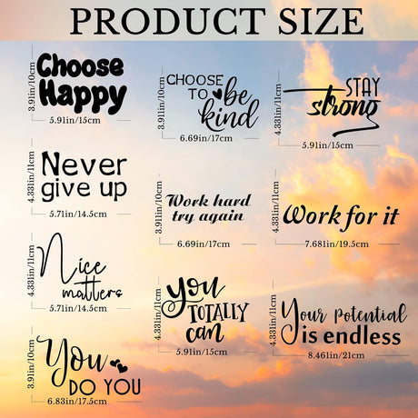 10 Pzs Stickers Inspiradores para Paredes - Decoración Motivacional